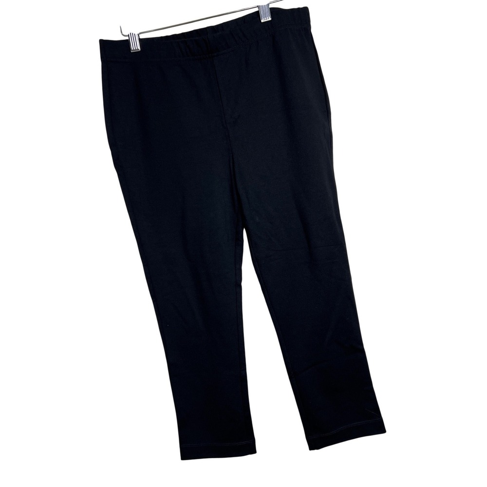 Chico's Fabulously Slimming Leggings Women 0 Black Crop Pull On Tummy Control E1